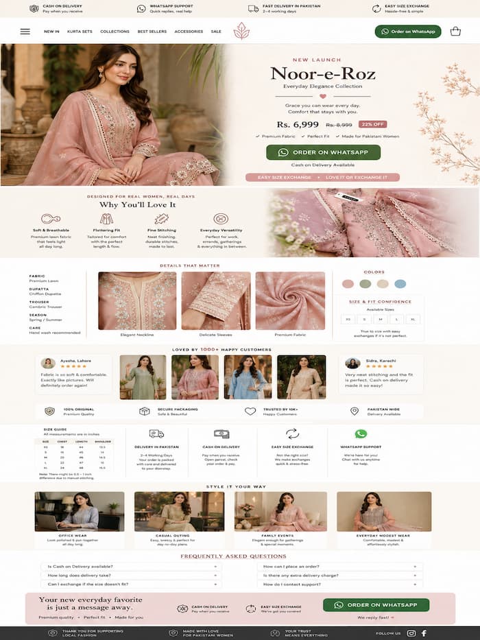 Wix fashion lifestyle story page preview